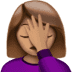 🤦🏽‍♀️ woman facepalming: medium skin tone display on Apple